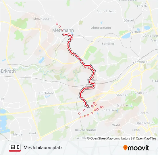 E Bus Line Map