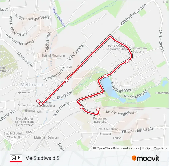 E Bus Line Map