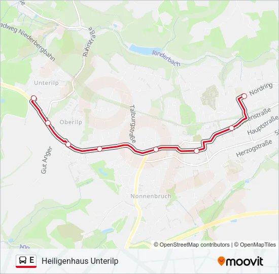 E Bus Line Map