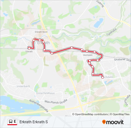 Автобус E: карта маршрута