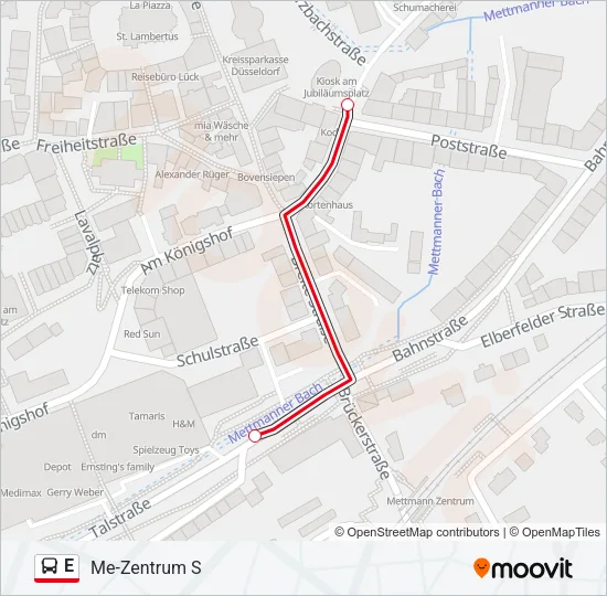 E Bus Line Map