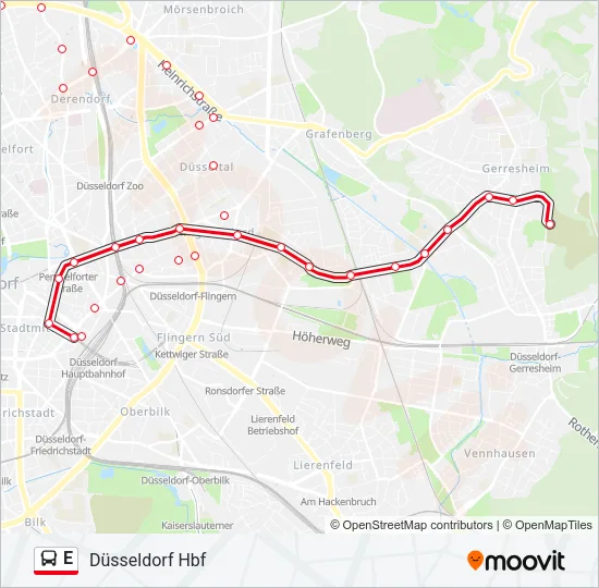 E Bus Line Map
