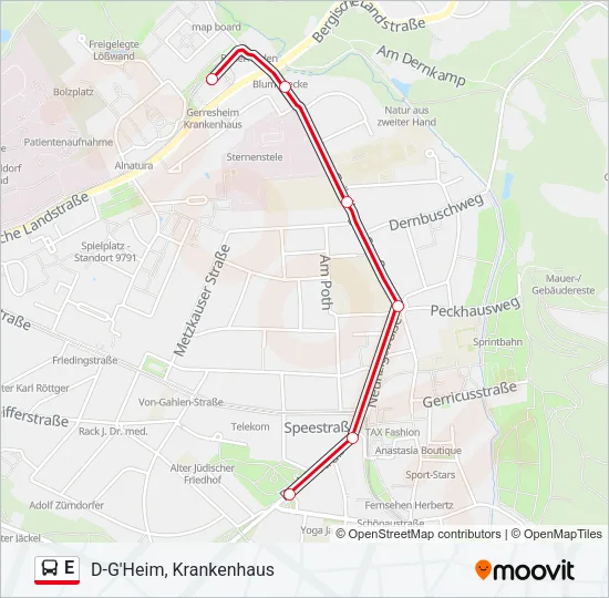 E Bus Line Map