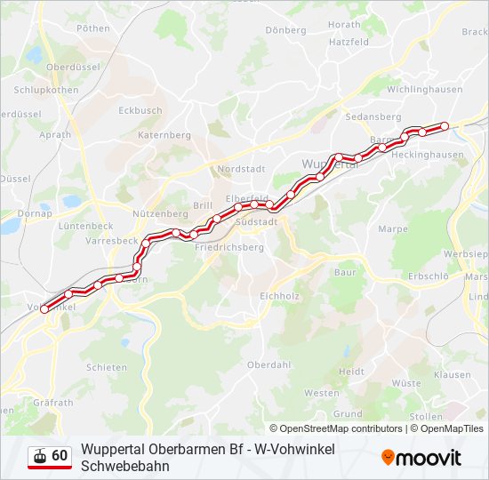 Gondel / schwebebahnlinie 60 Karte