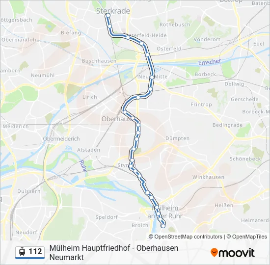 Трамвай 112: карта маршрута