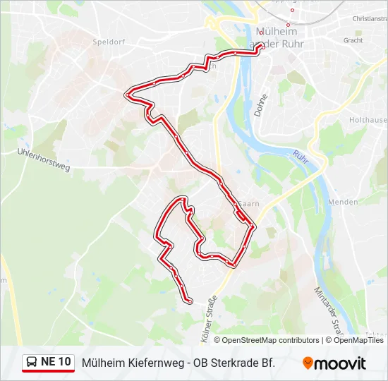 NE 10 Bus Line Map