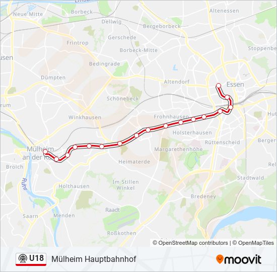 U18 subway Line Map