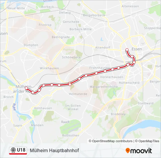 U18 Subway Line Map
