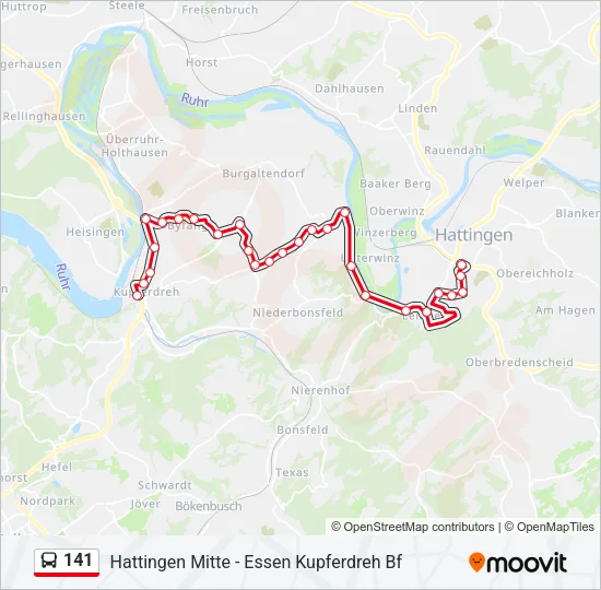 141 Bus Line Map