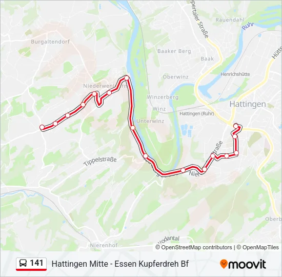 141 Bus Line Map