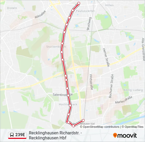 239E Bus Line Map