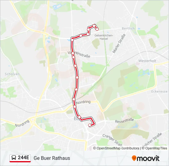 244E Bus Line Map