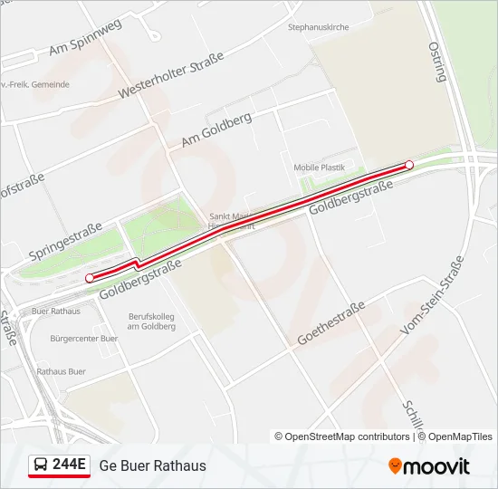 244E Bus Line Map