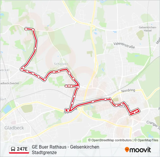 247E Bus Line Map