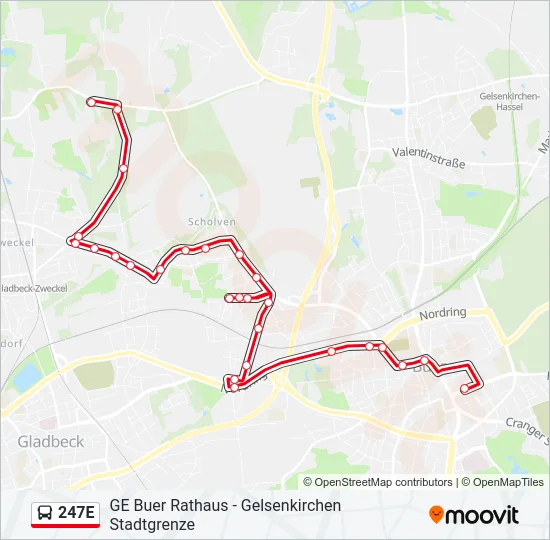 247E Bus Line Map