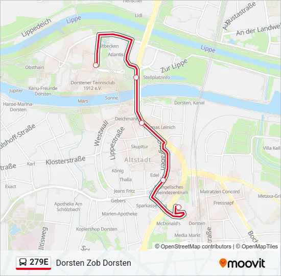 279E Bus Line Map