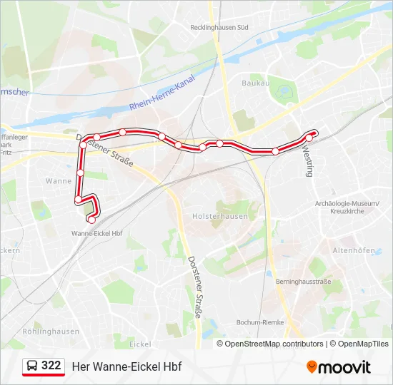 Автобус 322: карта маршрута