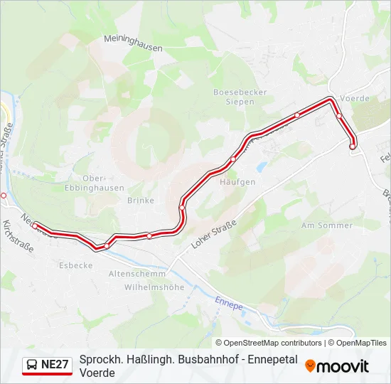 NE27 Bus Line Map