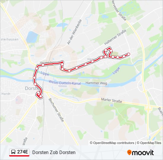 274E bus Line Map