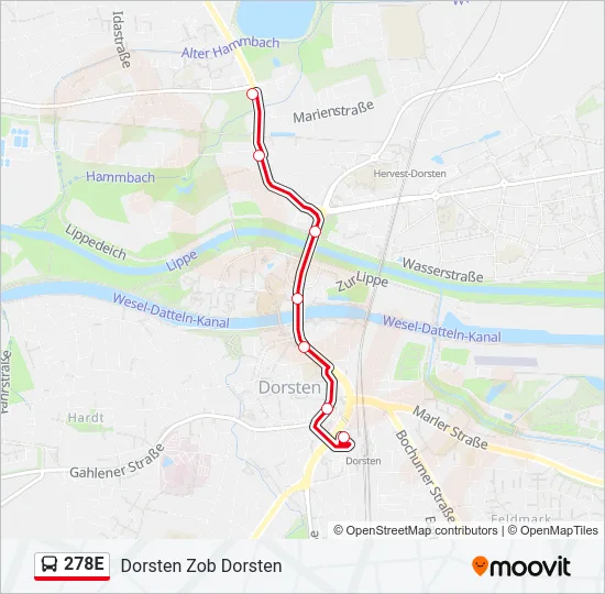 278E Bus Line Map