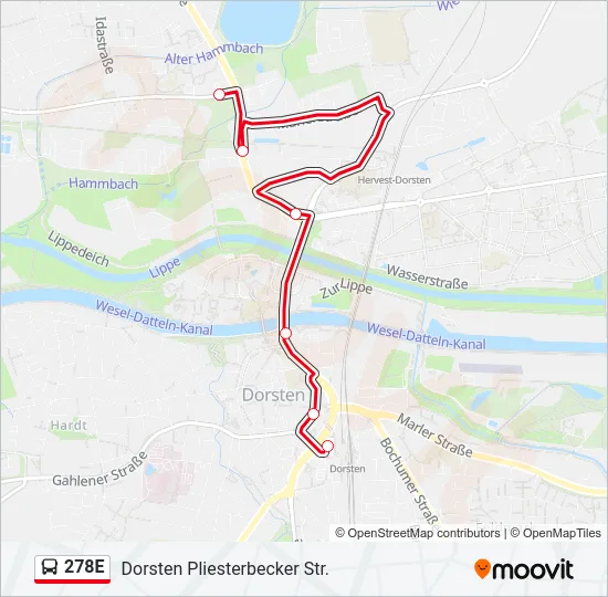 278E Bus Line Map