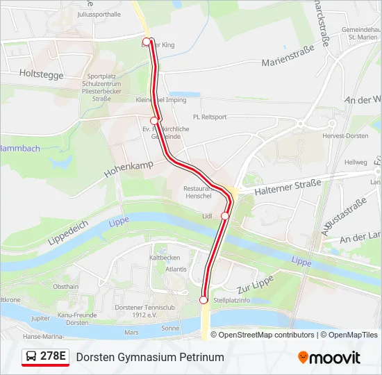 278E Bus Line Map