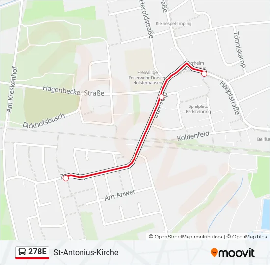 278E Bus Line Map