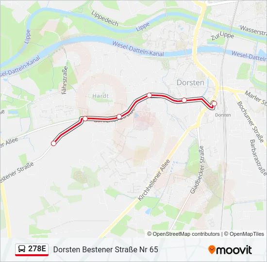 278E Bus Line Map