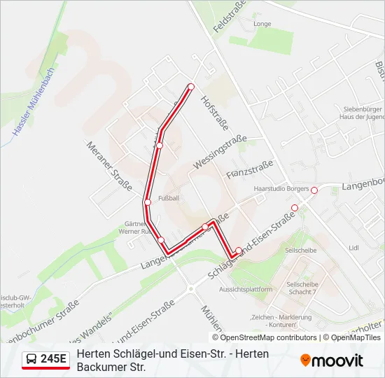 245E Bus Line Map