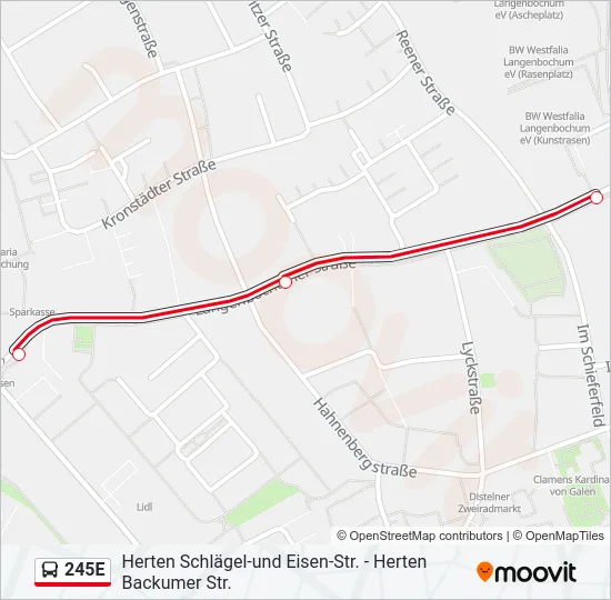 245E Bus Line Map
