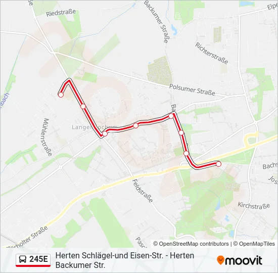 245E Bus Line Map