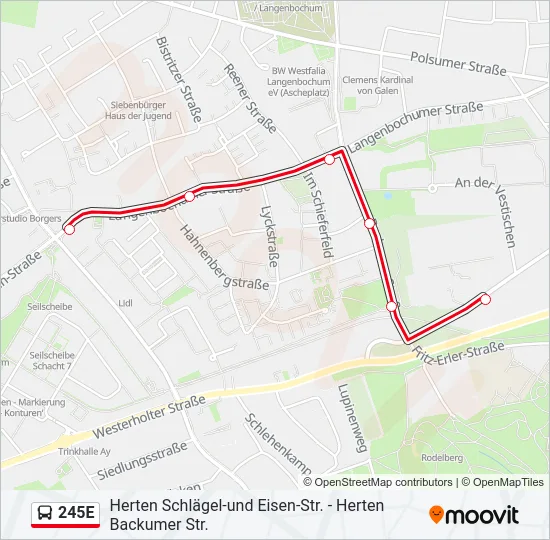 245E Bus Line Map