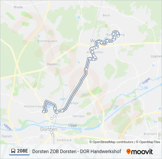 208E Bus Line Map
