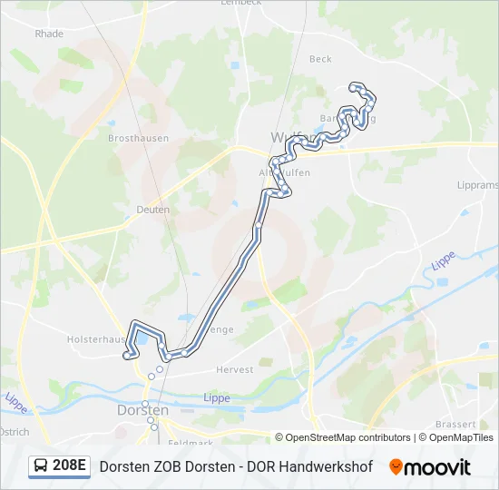208E Bus Line Map