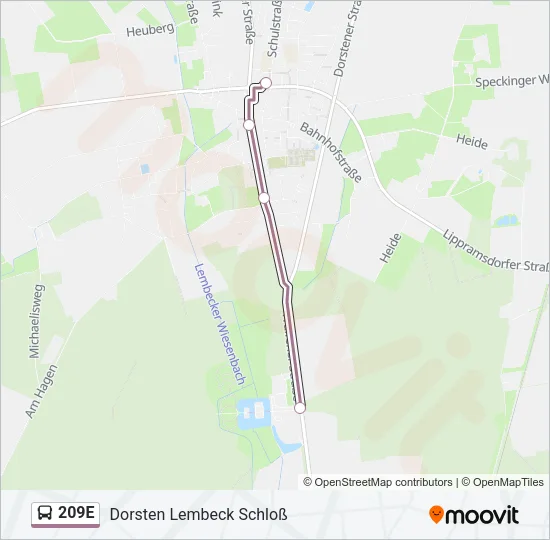 209E Bus Line Map