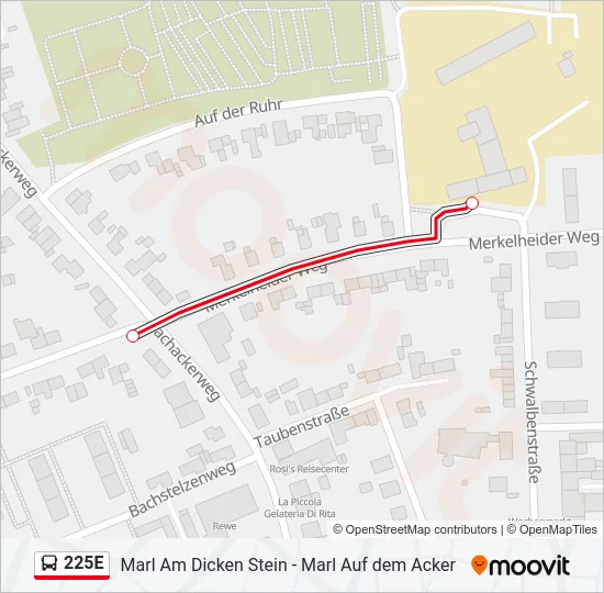 225E Bus Line Map