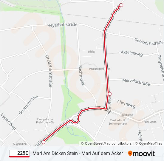 225E bus Line Map