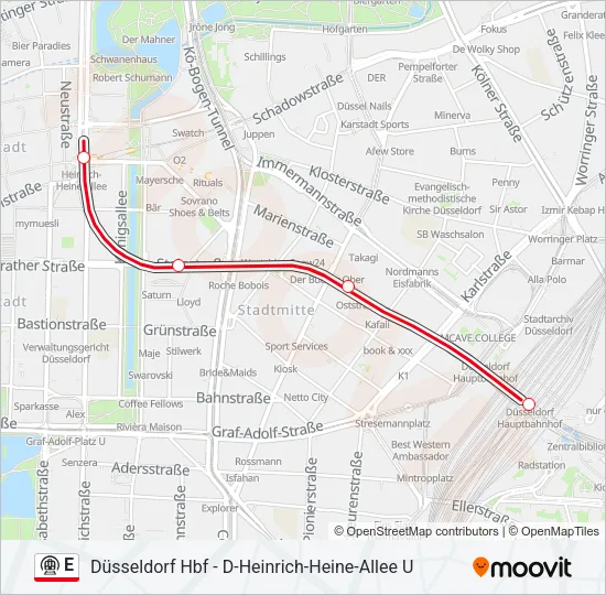 E Subway Line Map