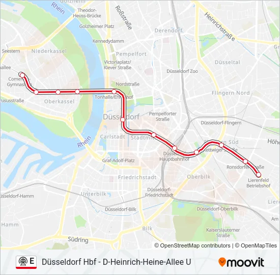 E Subway Line Map