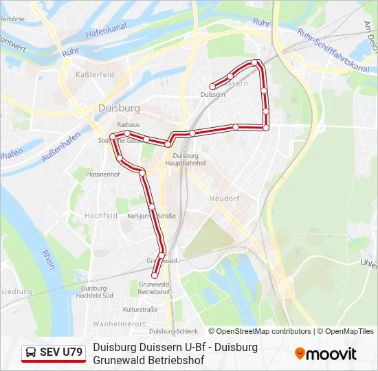 SEV U79 Bus Line Map