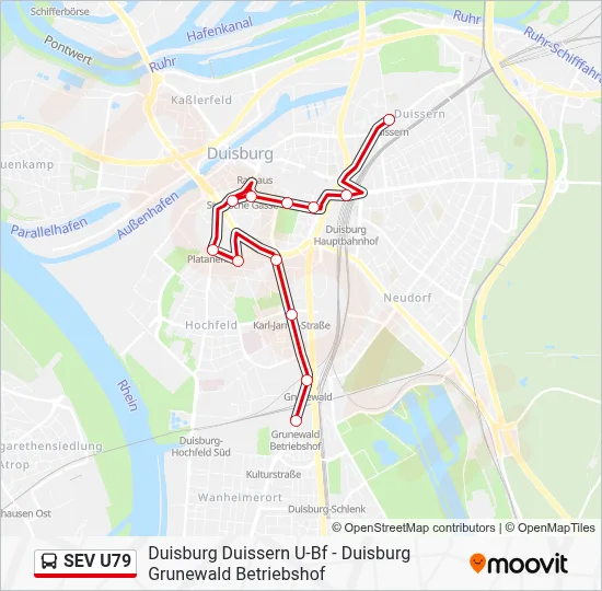 SEV U79 Bus Line Map