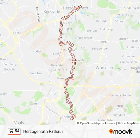 Автобус 54: карта маршрута