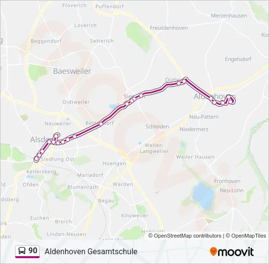 90 Bus Line Map