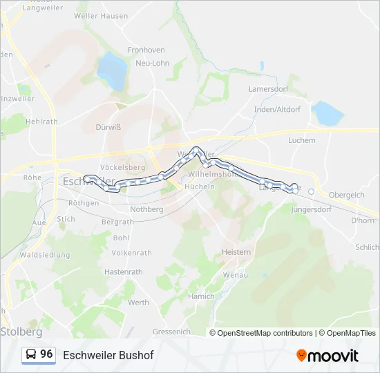 96 Bus Line Map