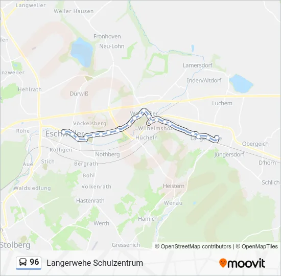 Автобус 96: карта маршрута