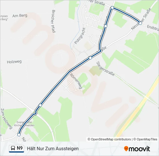 N9 Bus Line Map