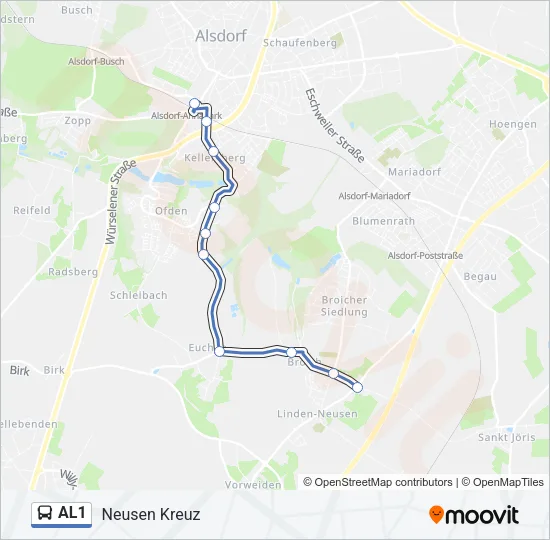 AL1 Bus Line Map