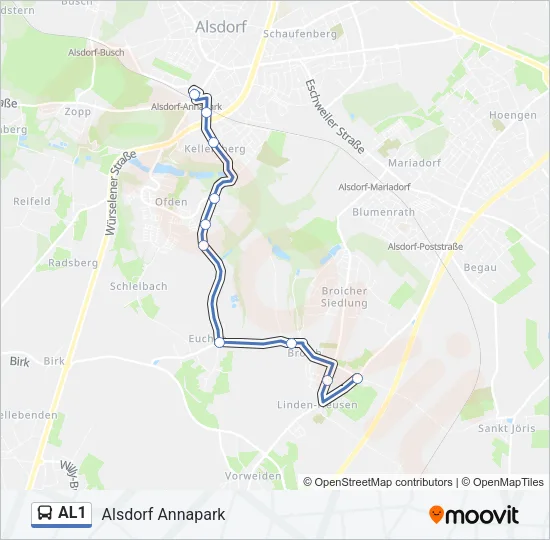 AL1 Bus Line Map
