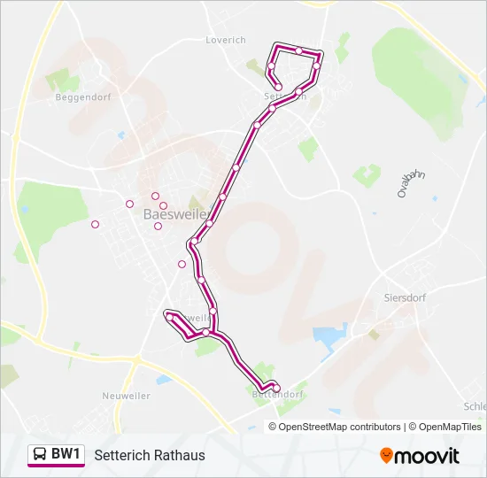 BW1 Bus Line Map