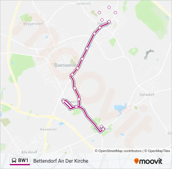 BW1 Bus Line Map